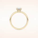 0.83 CT Oval Shaped Pave Moissanite Engagement Ring
