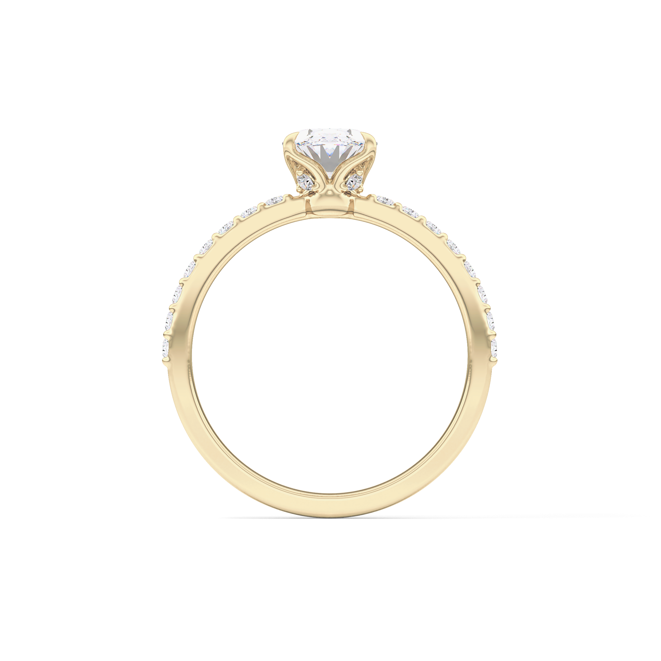 Oval Pave Lab Grown Diamond Engagement Ring
