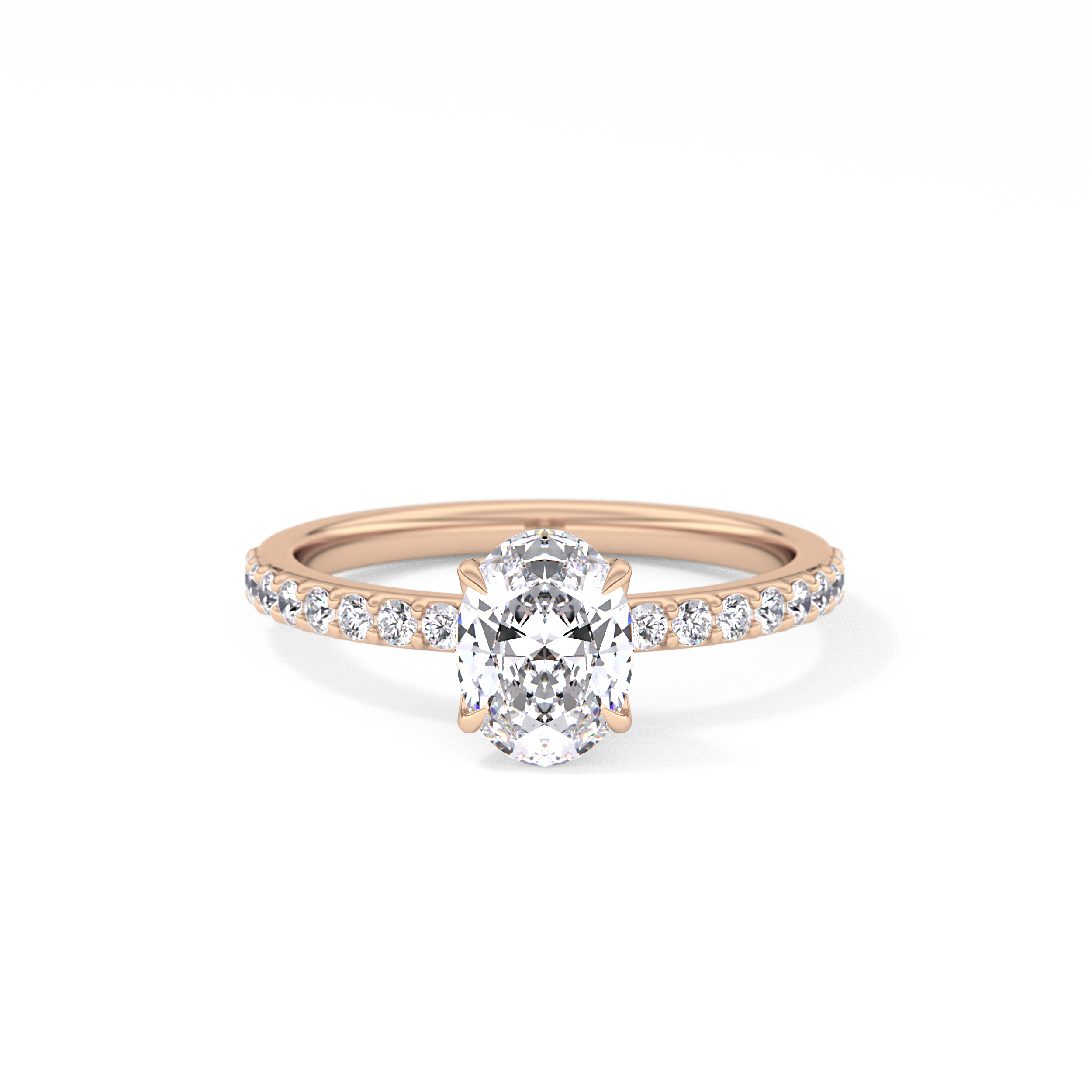Oval Pave Lab Grown Diamond Engagement Ring