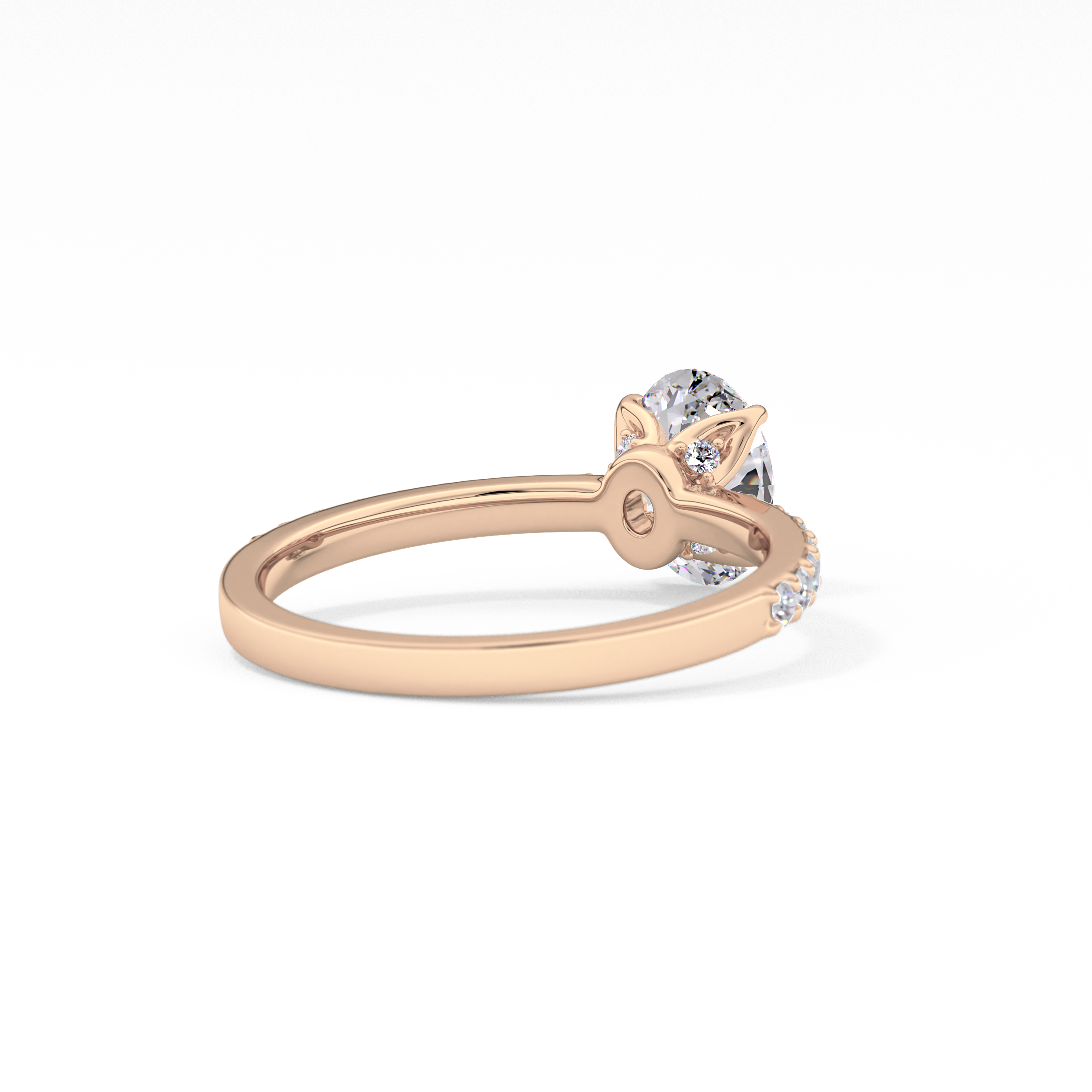 Oval Pave Lab Grown Diamond Engagement Ring