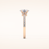 0.83 CT Oval Shaped Pave Moissanite Engagement Ring