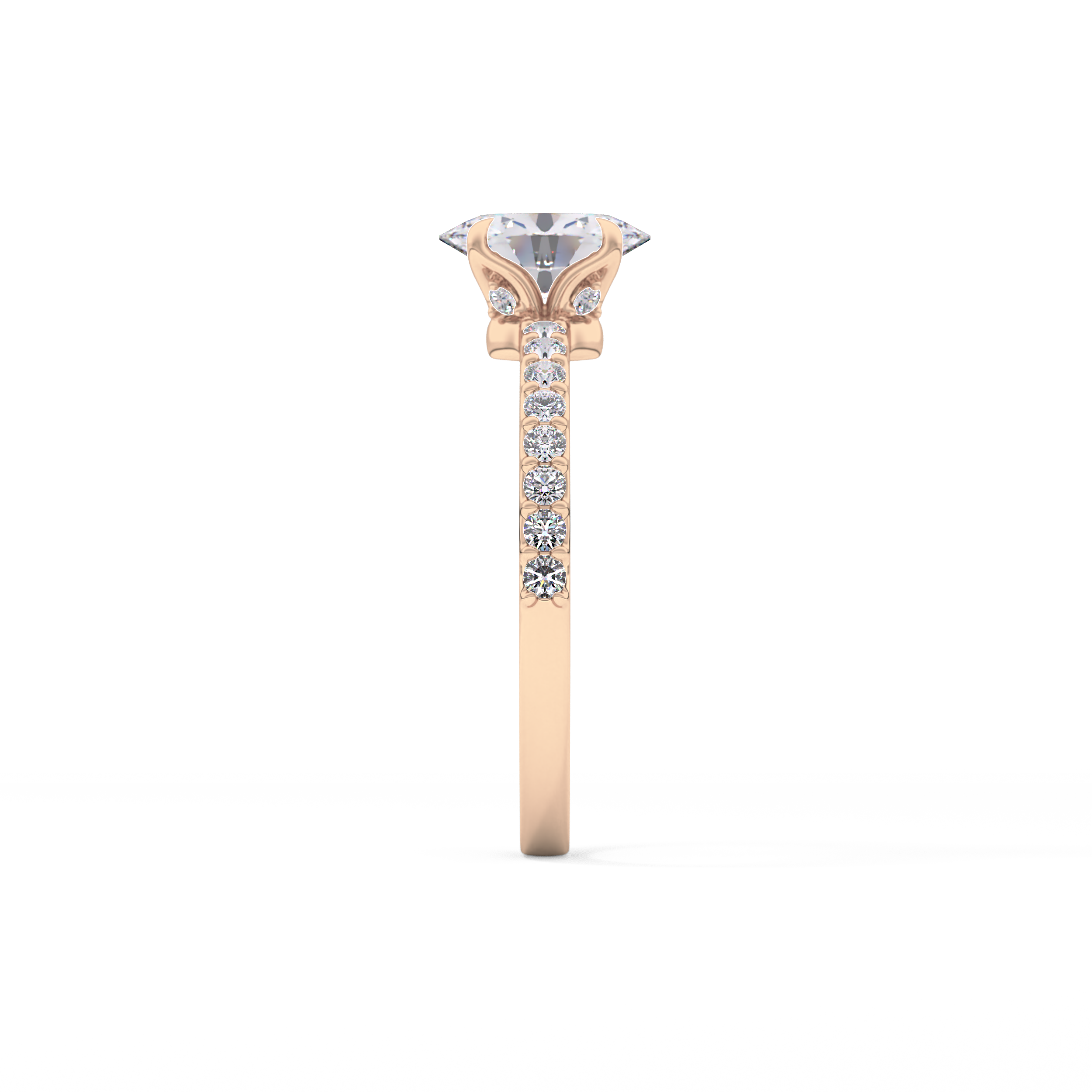 Oval Pave Lab Grown Diamond Engagement Ring