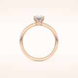 0.83 CT Oval Shaped Pave Moissanite Engagement Ring