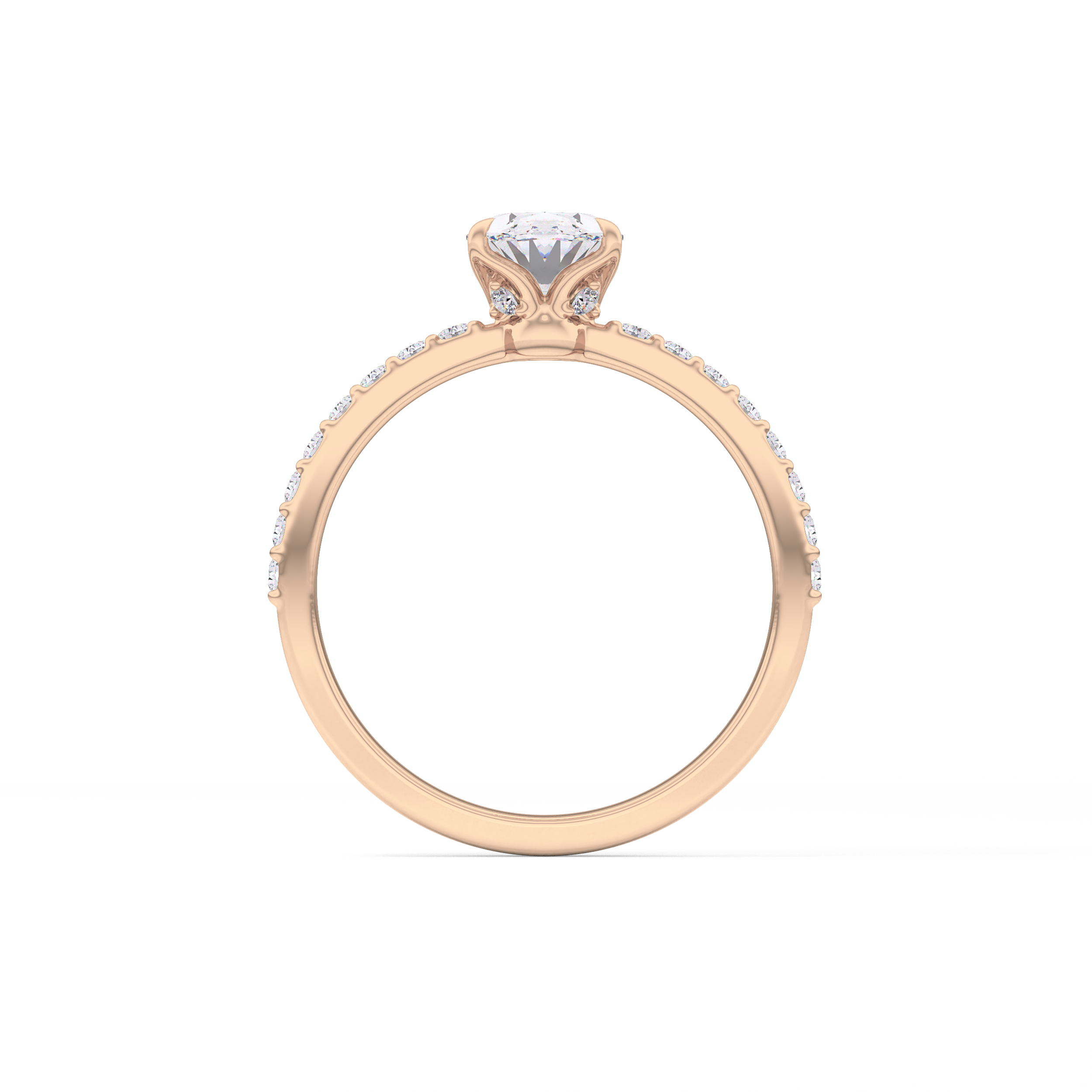 Oval Pave Lab Grown Diamond Engagement Ring