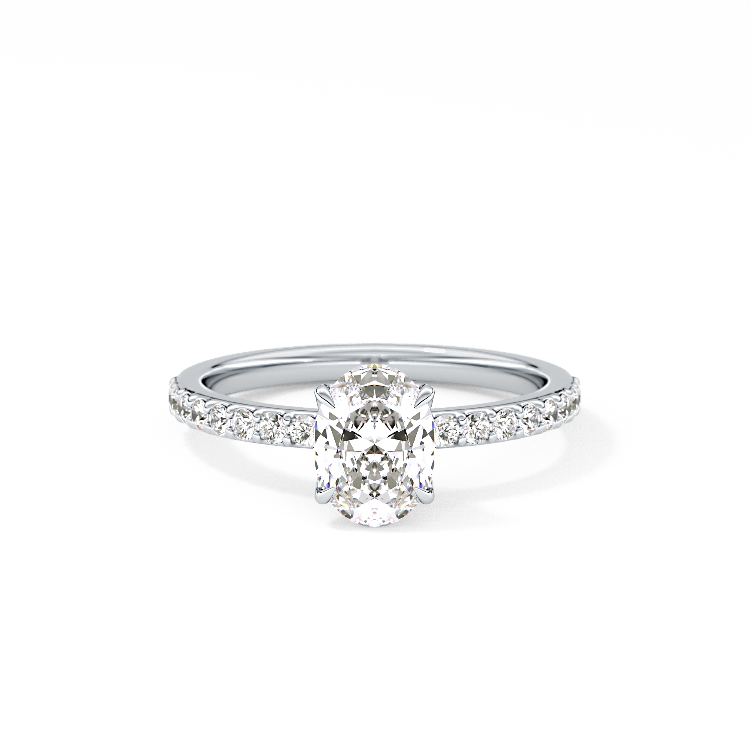 Oval Pave Lab Grown Diamond Engagement Ring