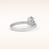 0.83 CT Oval Shaped Pave Moissanite Engagement Ring