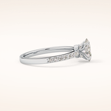0.83 CT Oval Shaped Pave Moissanite Engagement Ring