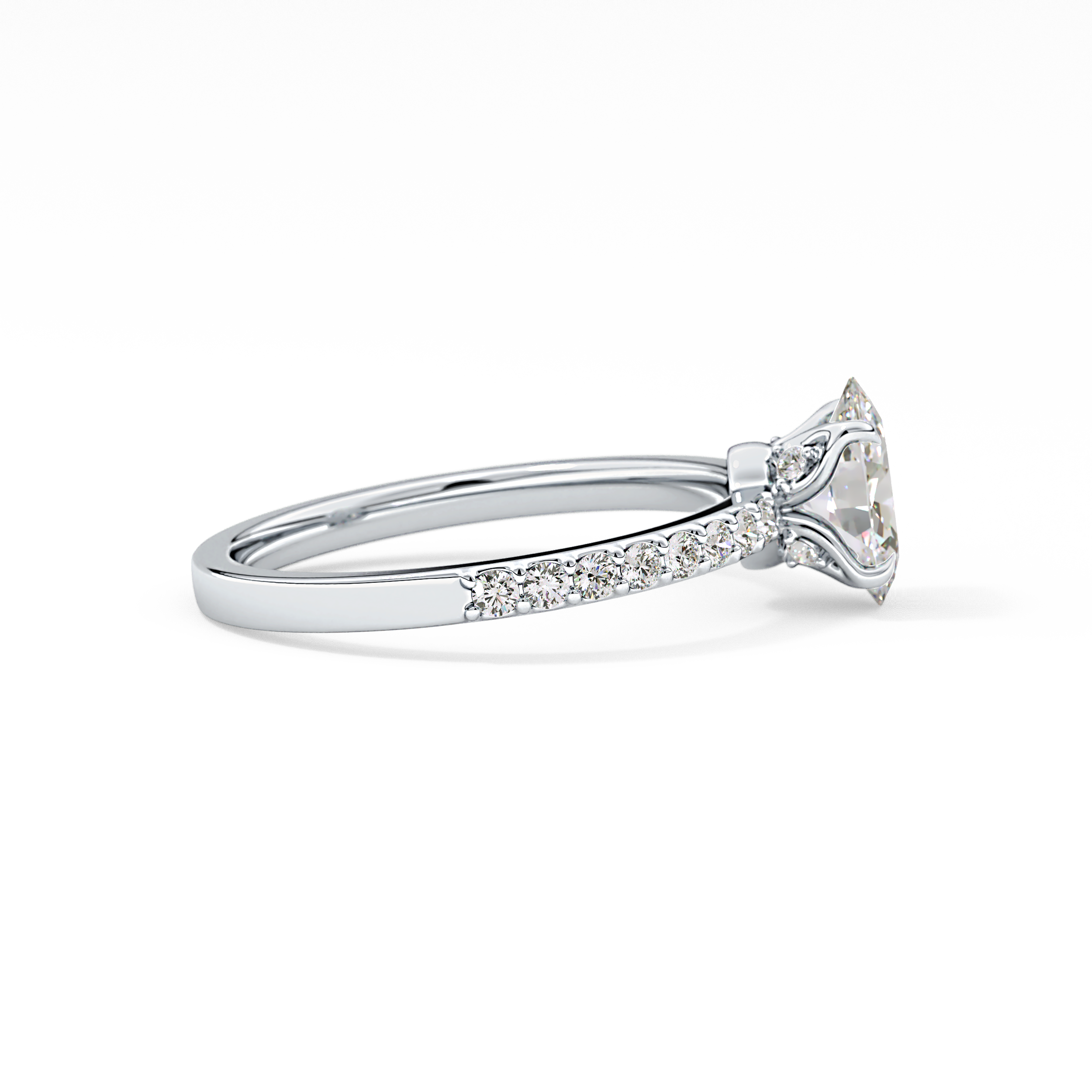 Oval Pave Lab Grown Diamond Engagement Ring