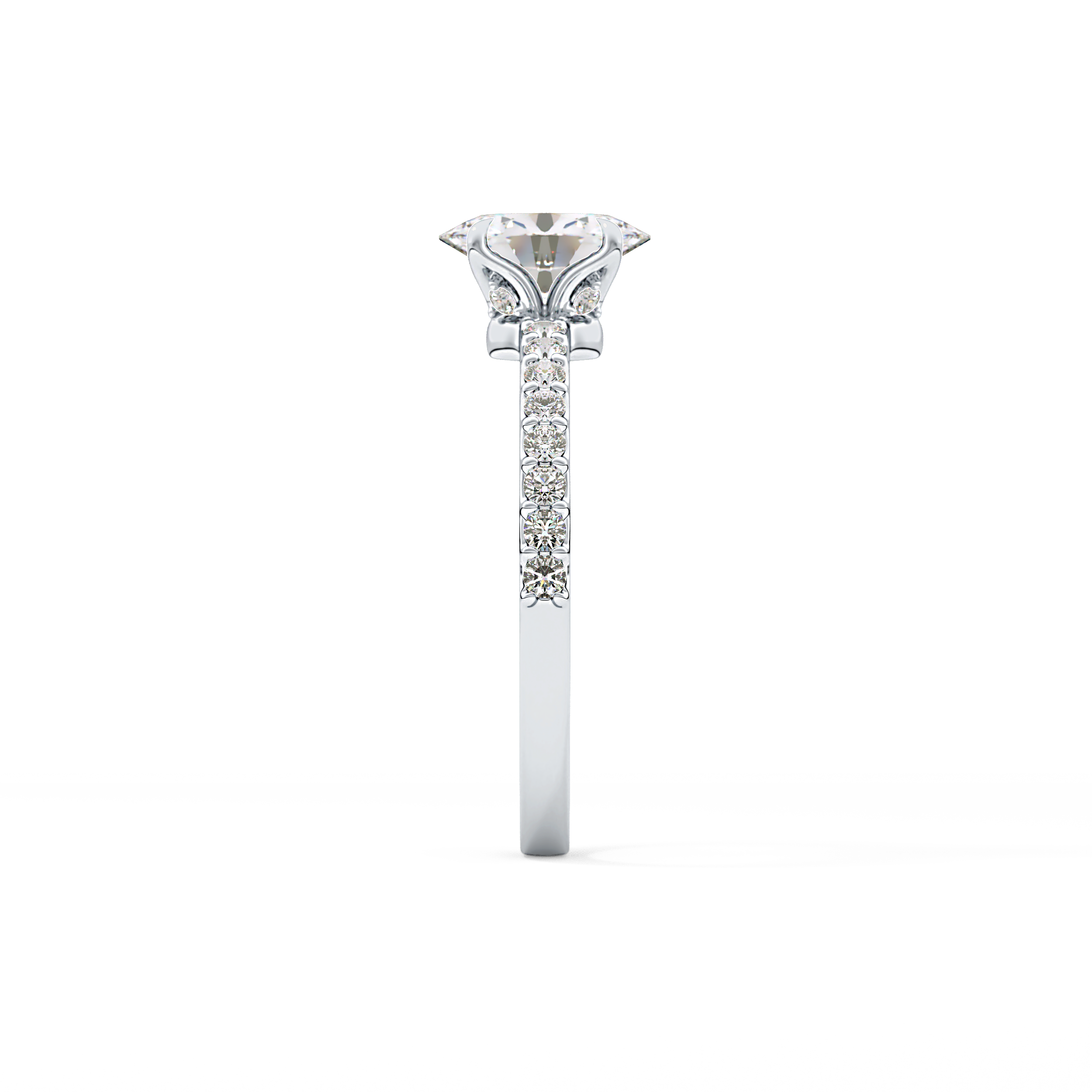 Oval Pave Lab Grown Diamond Engagement Ring