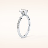 0.83 CT Oval Shaped Pave Moissanite Engagement Ring