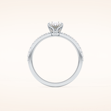 0.83 CT Oval Shaped Pave Moissanite Engagement Ring