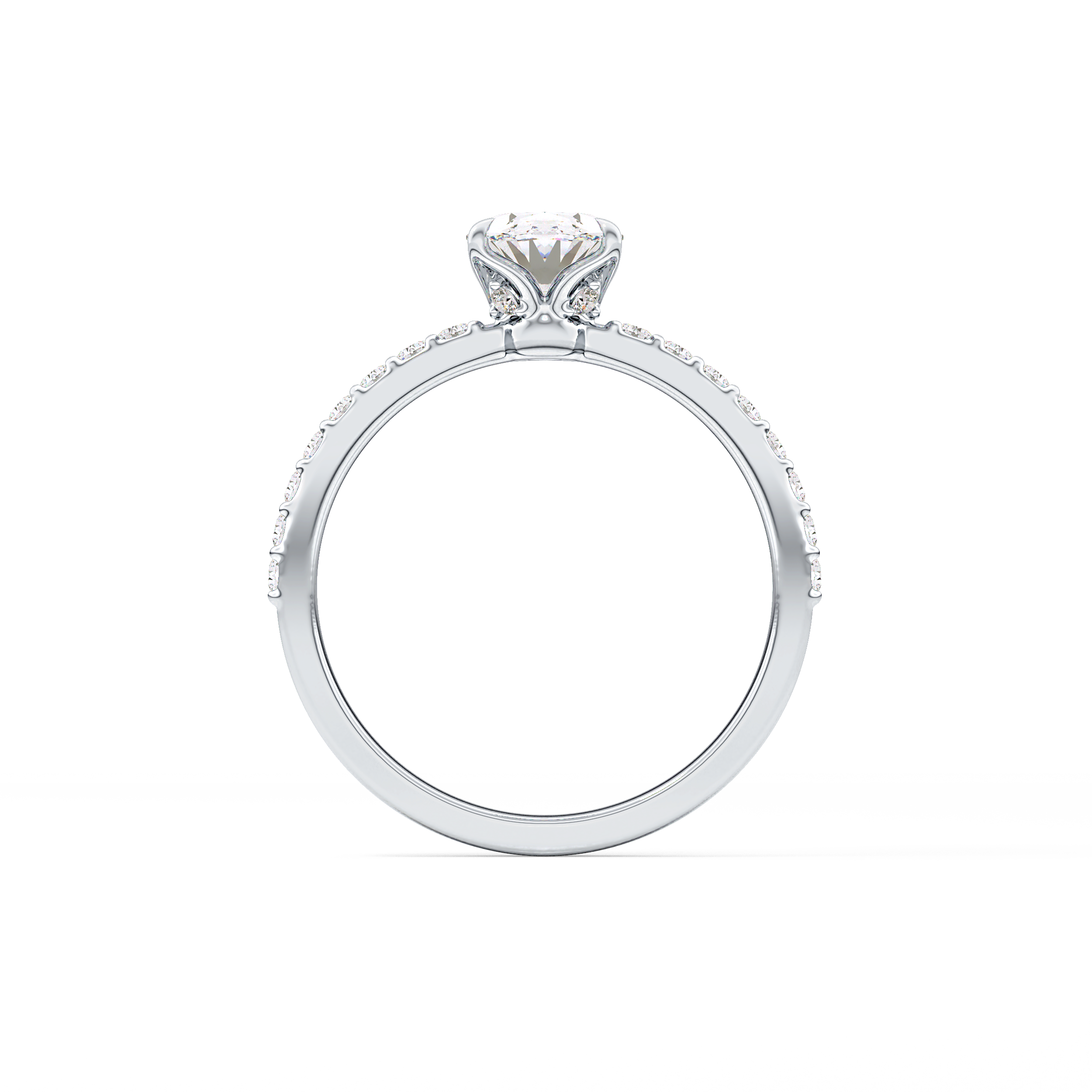 Oval Pave Lab Grown Diamond Engagement Ring