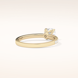 0.86 CT Cushion Shaped Pave Moissanite Engagement Ring