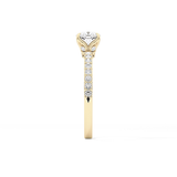 Cushion Pave Lab Grown Diamond Engagement Ring