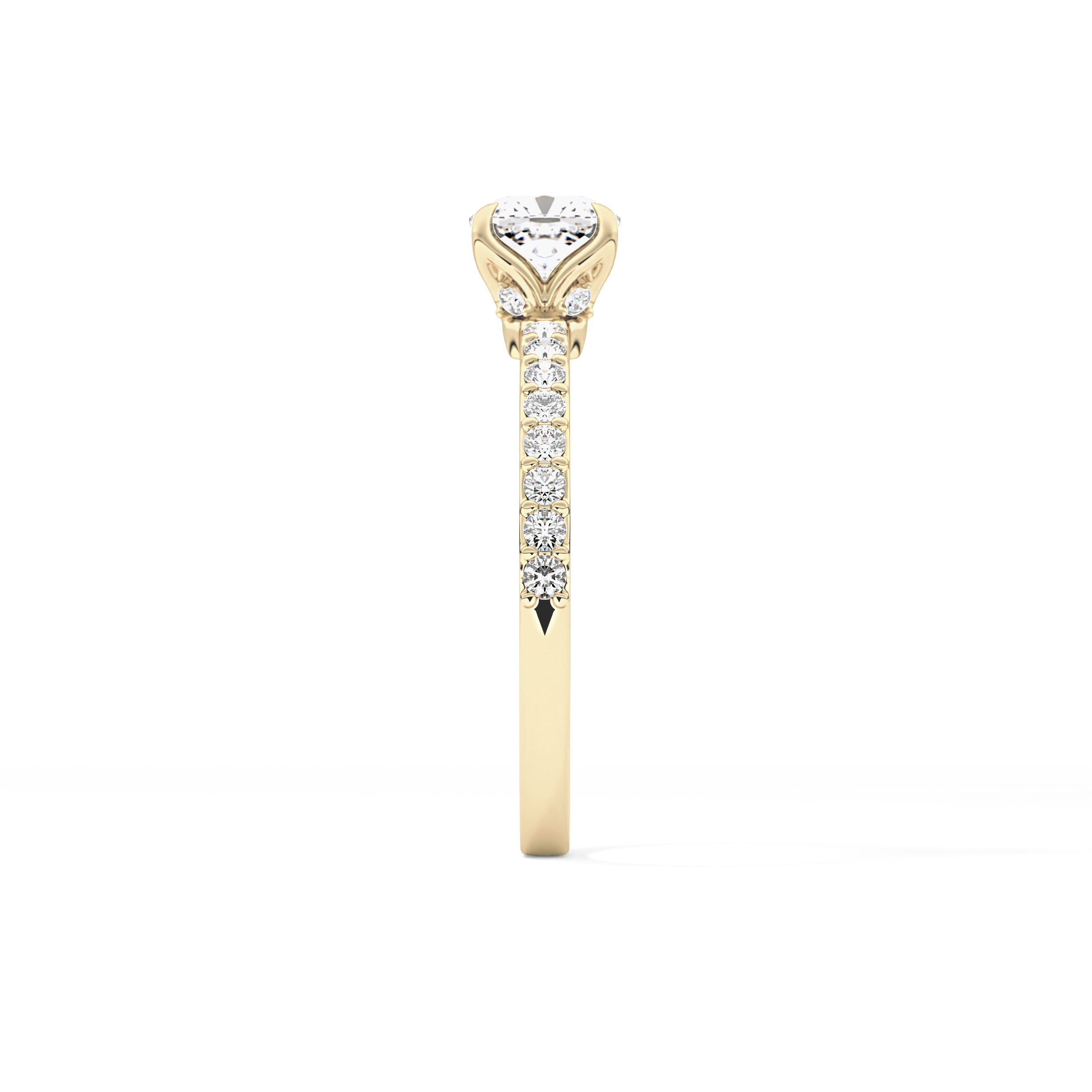 Cushion Pave Lab Grown Diamond Engagement Ring