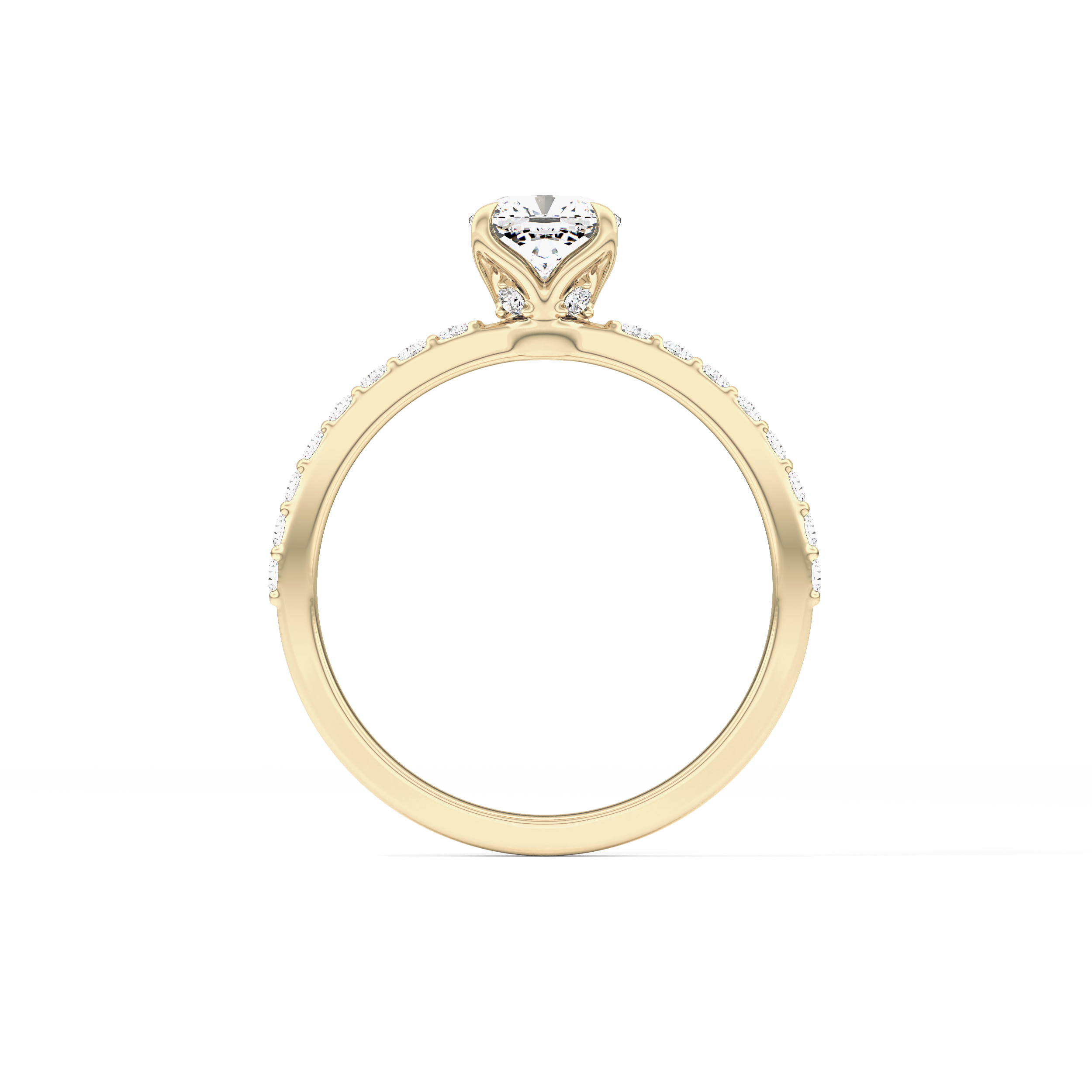 Cushion Pave Lab Grown Diamond Engagement Ring
