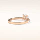 0.86 CT Cushion Shaped Pave Moissanite Engagement Ring