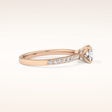 0.86 CT Cushion Shaped Pave Moissanite Engagement Ring