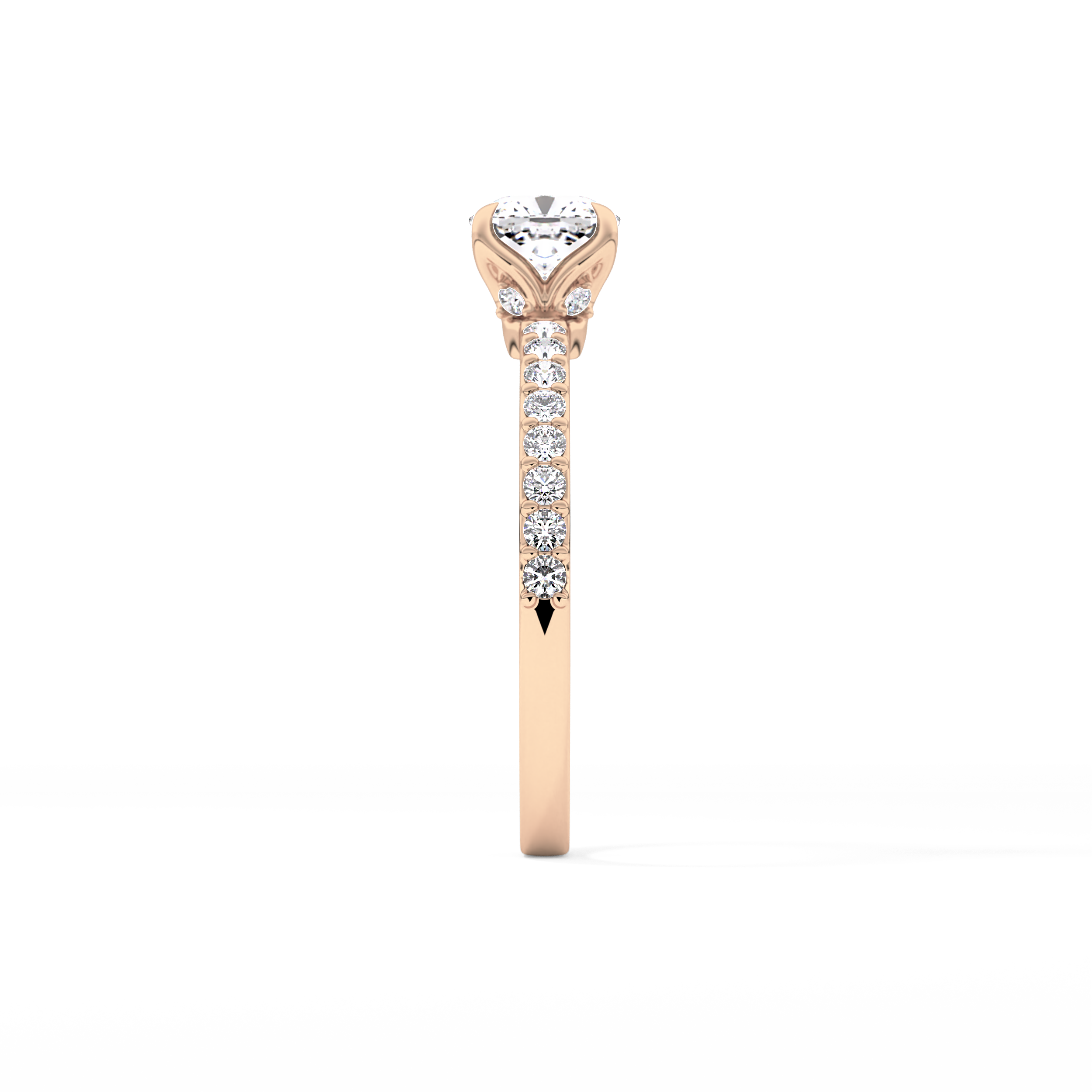 Cushion Pave Lab Grown Diamond Engagement Ring