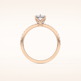 0.86 CT Cushion Shaped Pave Moissanite Engagement Ring