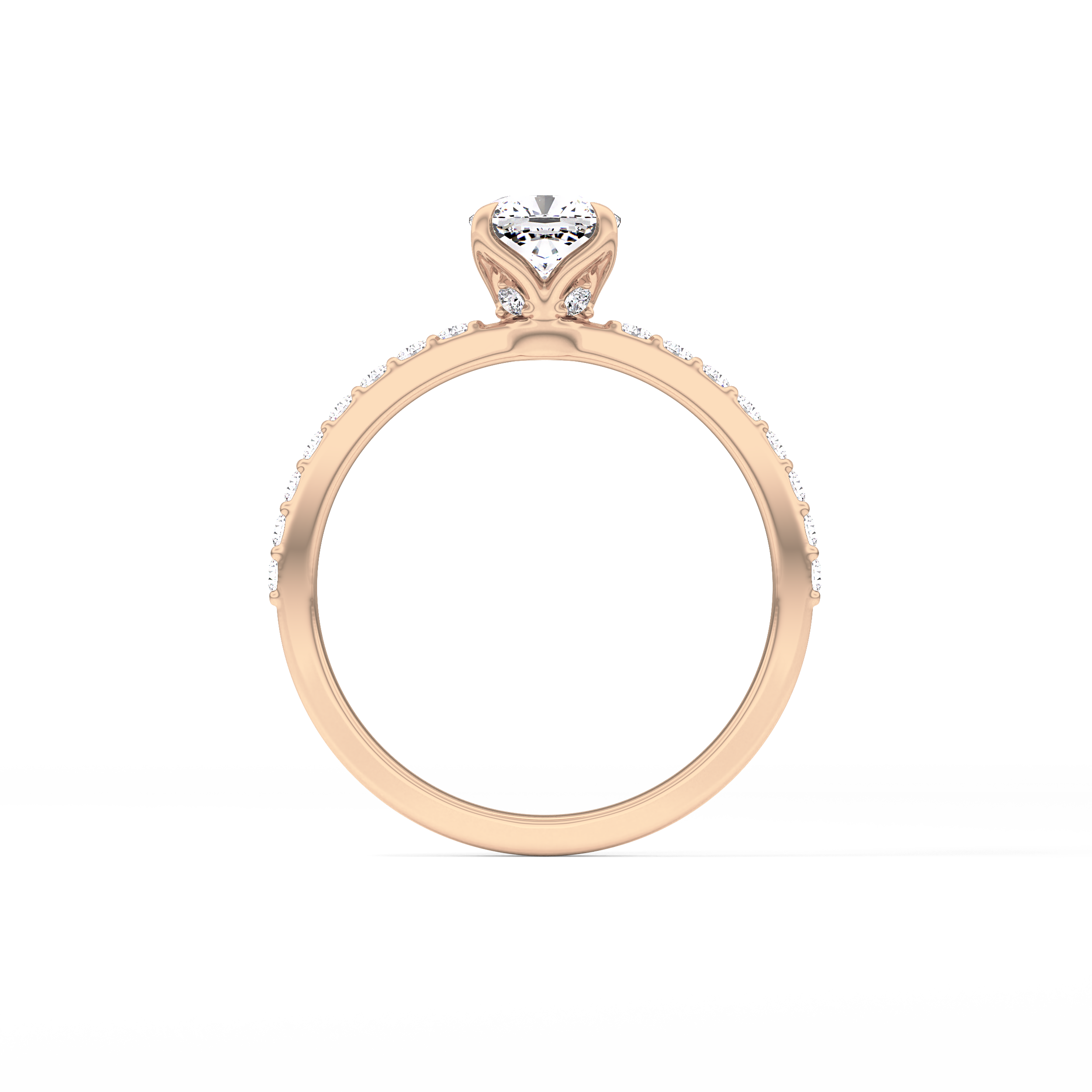 Cushion Pave Lab Grown Diamond Engagement Ring