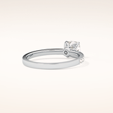 0.86 CT Cushion Shaped Pave Moissanite Engagement Ring