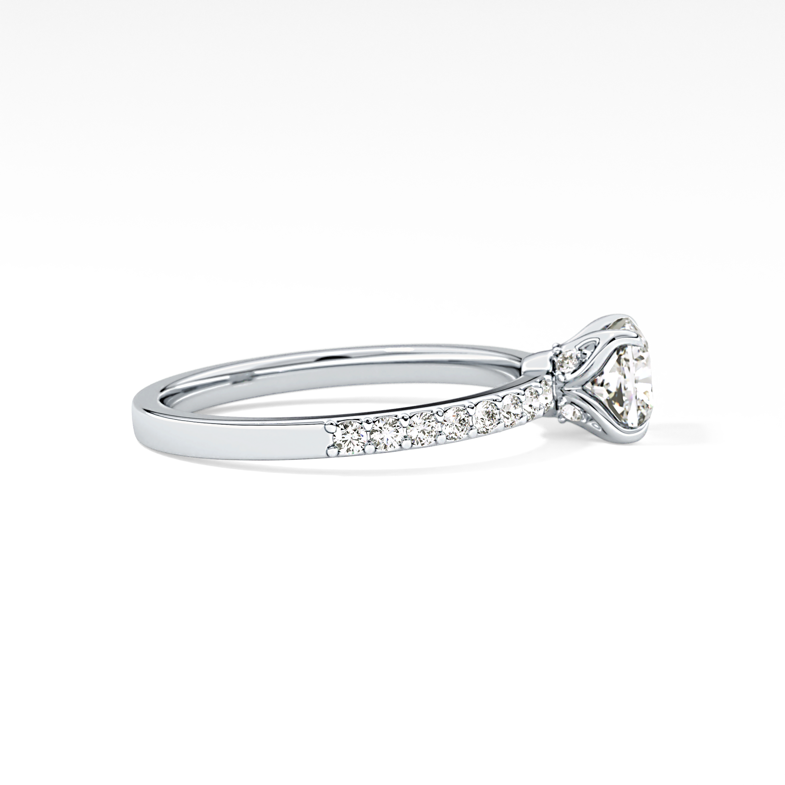 Cushion Pave Lab Grown Diamond Engagement Ring