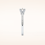 0.86 CT Cushion Shaped Pave Moissanite Engagement Ring