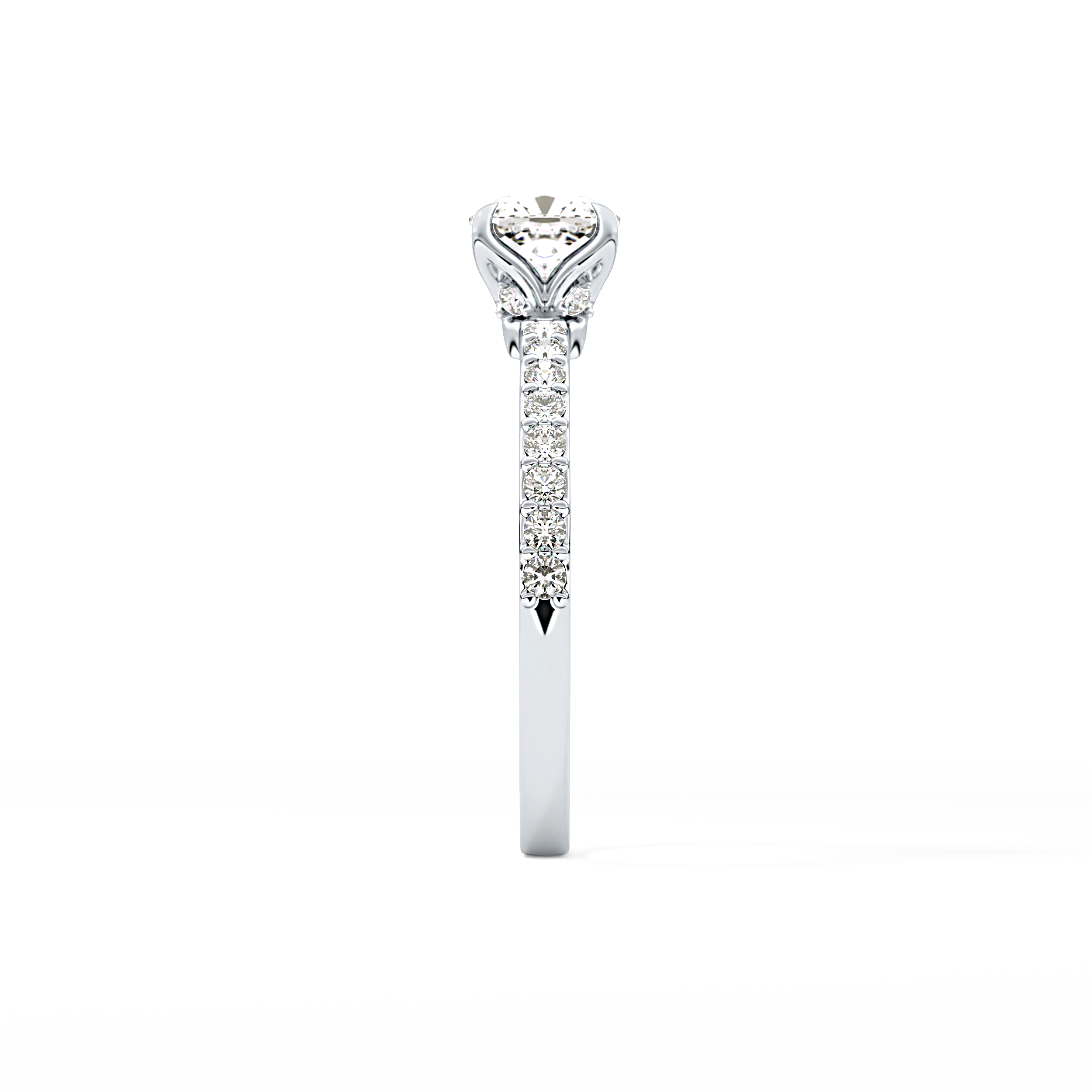 Cushion Pave Lab Grown Diamond Engagement Ring