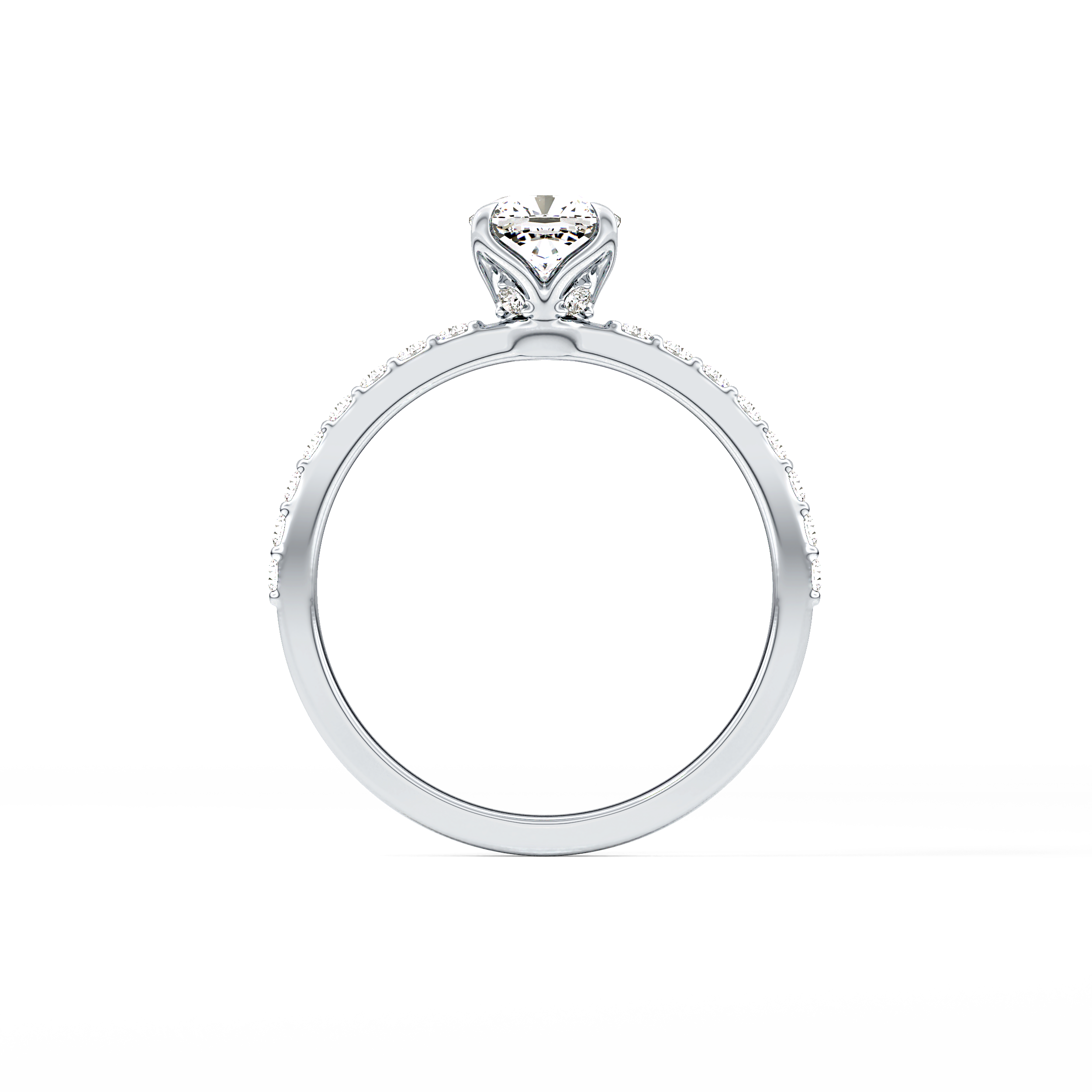 Cushion Pave Lab Grown Diamond Engagement Ring