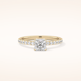 0.78 CT Princess Shaped Pave Moissanite Engagement Ring