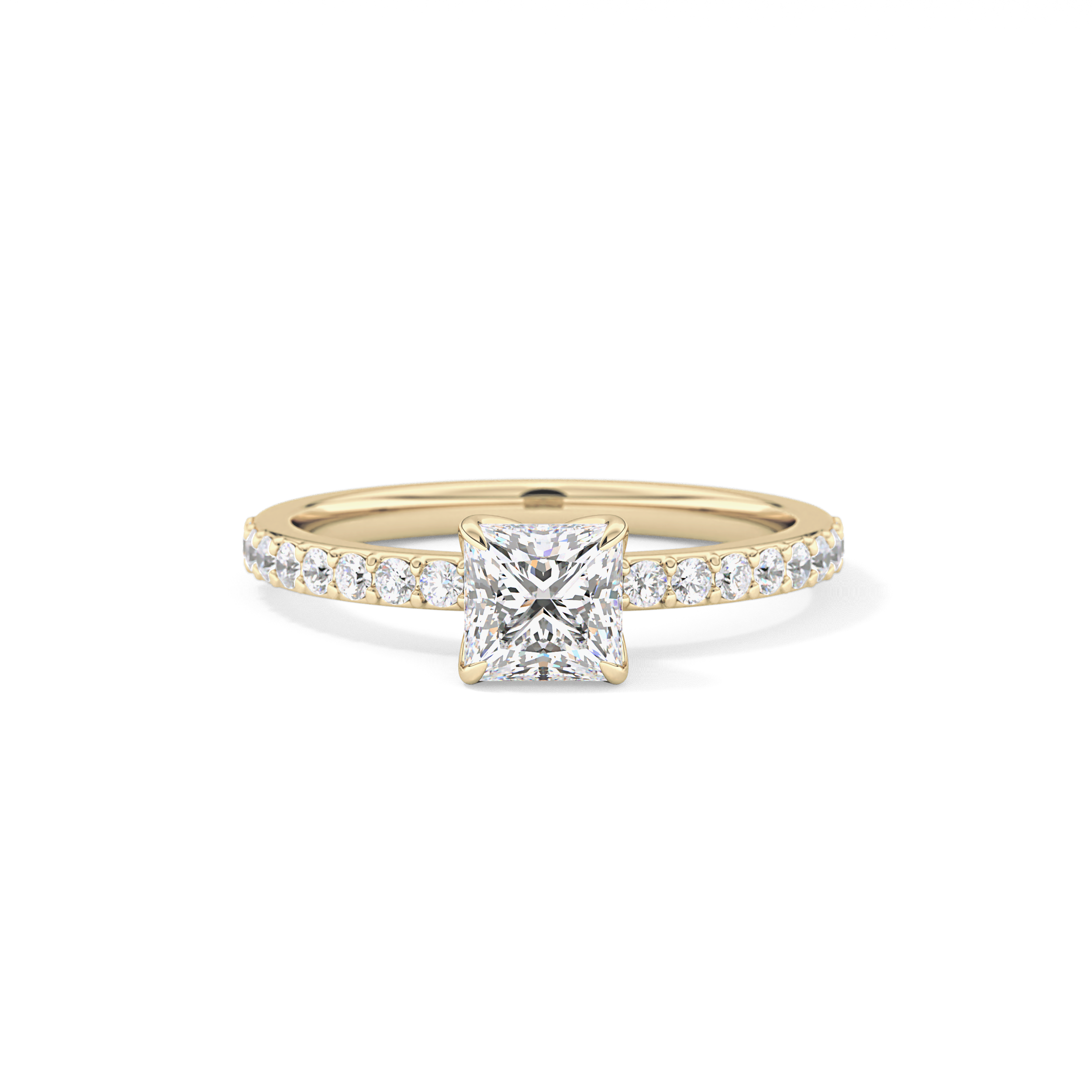 Princess Hidden Halo & Pave Lab Grown Diamond Engagement Ring