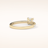 0.78 CT Princess Shaped Pave Moissanite Engagement Ring