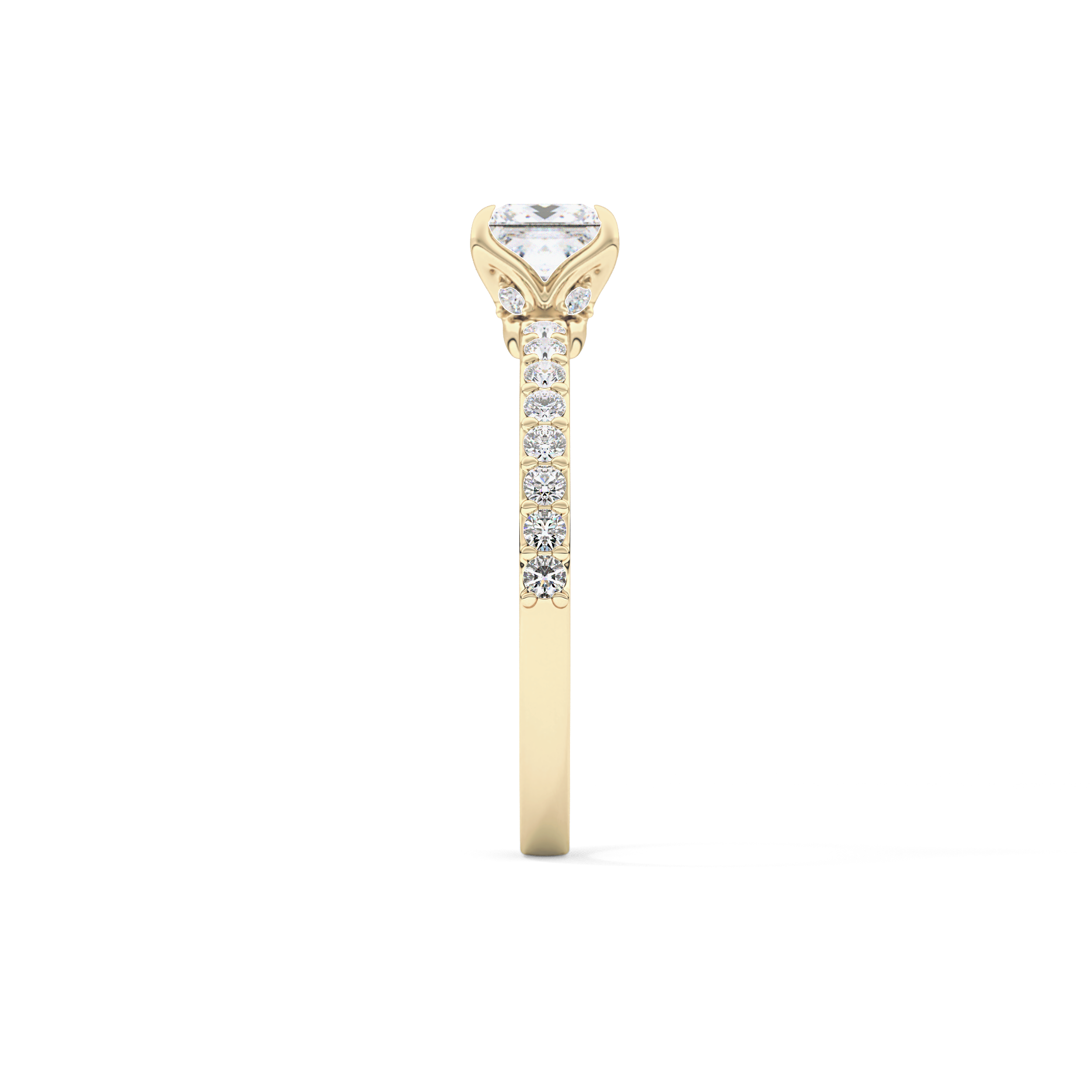 Princess Hidden Halo & Pave Lab Grown Diamond Engagement Ring