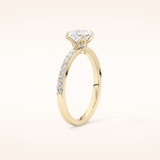 0.78 CT Princess Shaped Pave Moissanite Engagement Ring