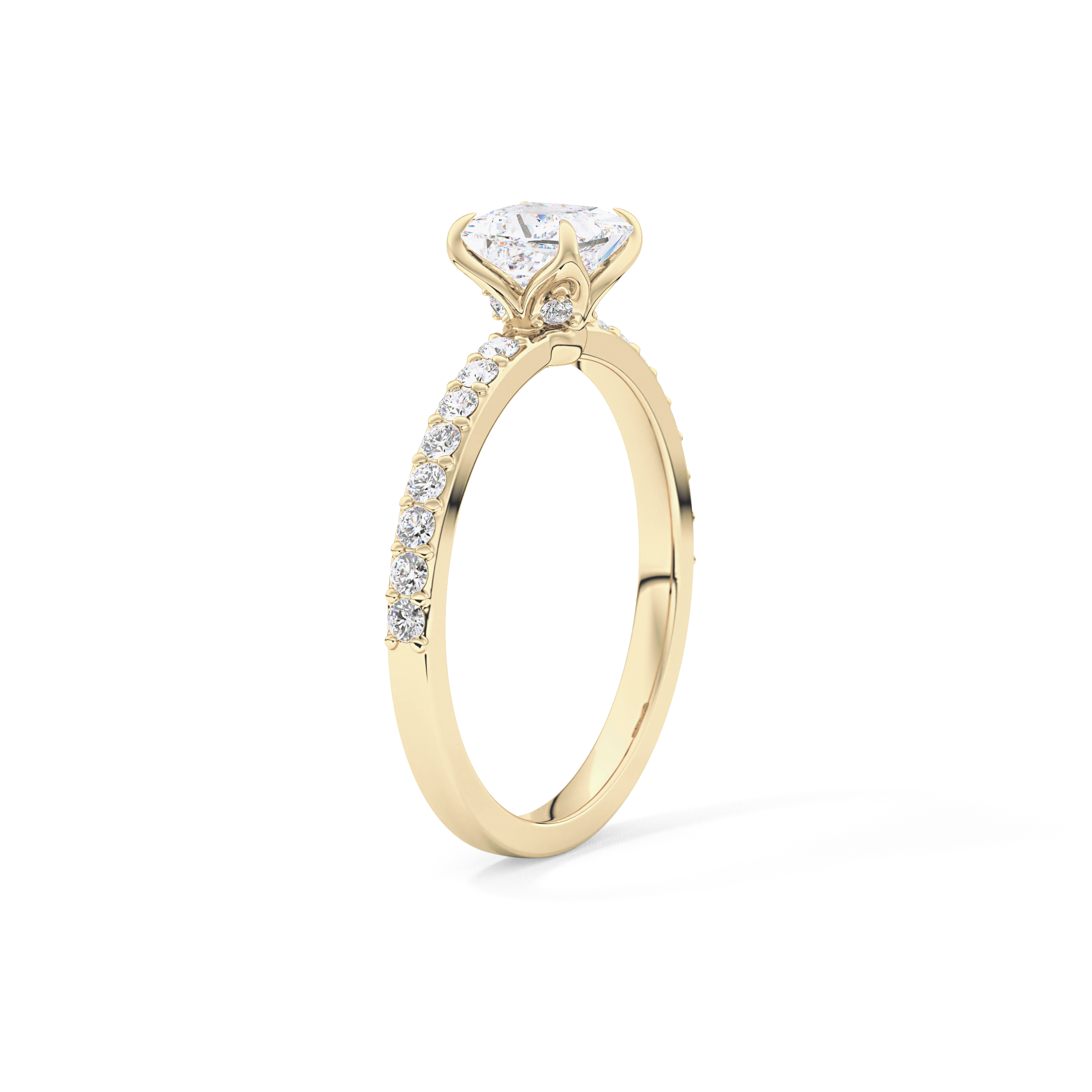 Princess Hidden Halo & Pave Lab Grown Diamond Engagement Ring