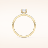 0.78 CT Princess Shaped Pave Moissanite Engagement Ring