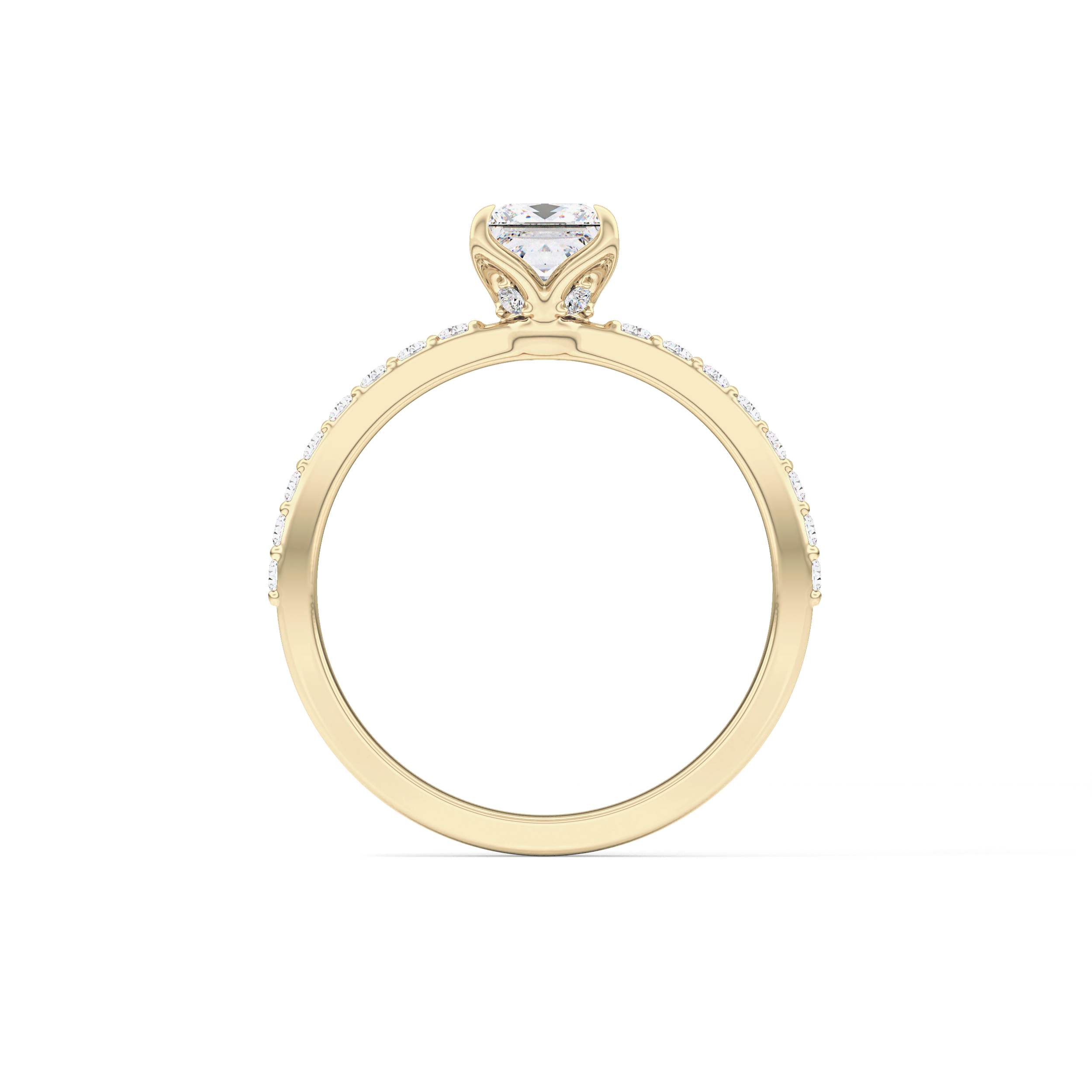 Princess Hidden Halo & Pave Lab Grown Diamond Engagement Ring