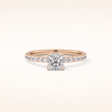 0.78 CT Princess Shaped Pave Moissanite Engagement Ring