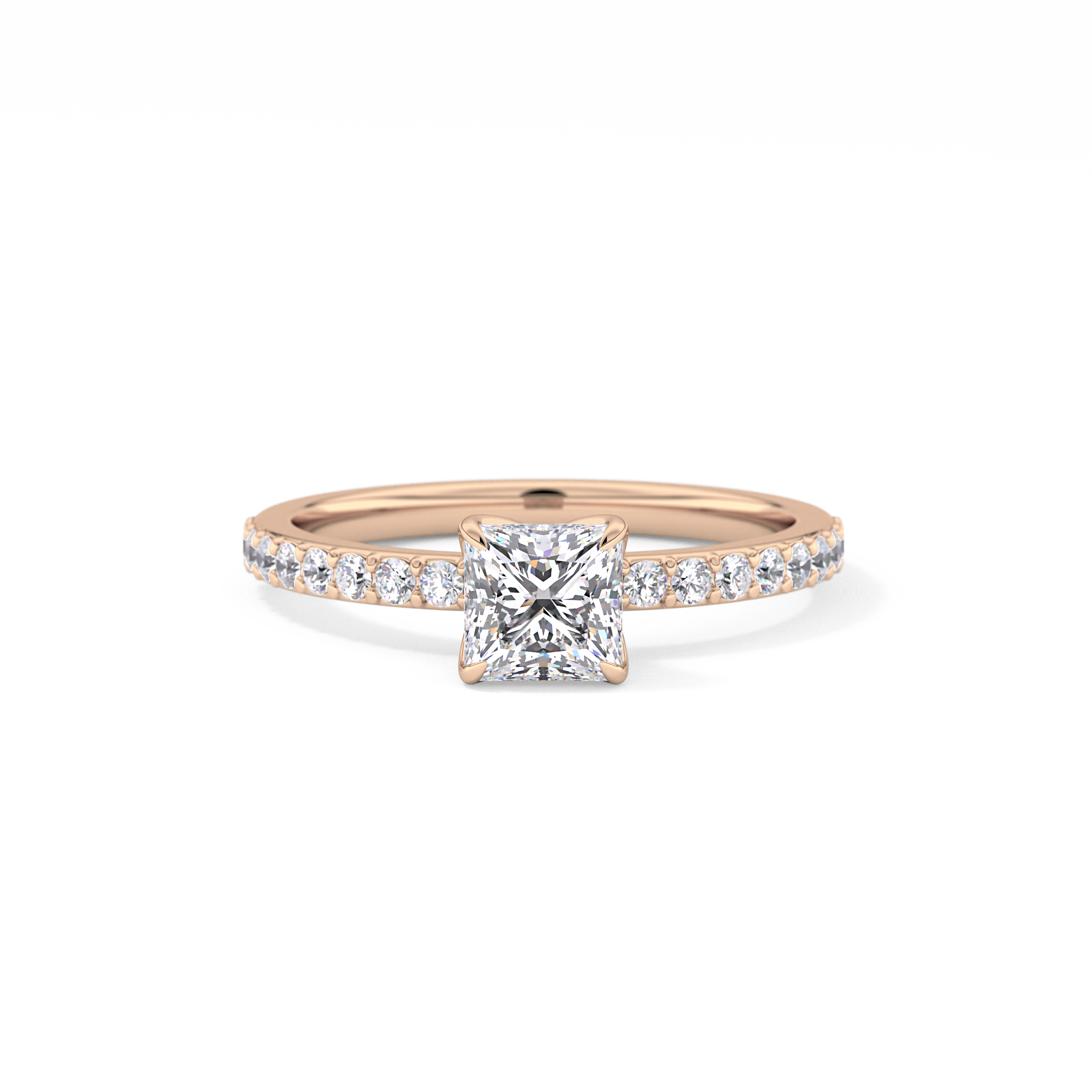 Princess Hidden Halo & Pave Lab Grown Diamond Engagement Ring
