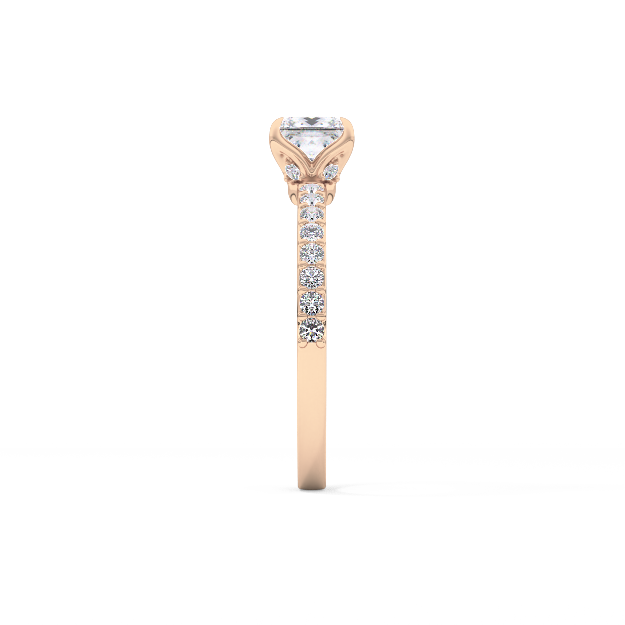 Princess Hidden Halo & Pave Lab Grown Diamond Engagement Ring