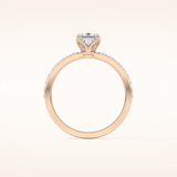 0.78 CT Princess Shaped Pave Moissanite Engagement Ring
