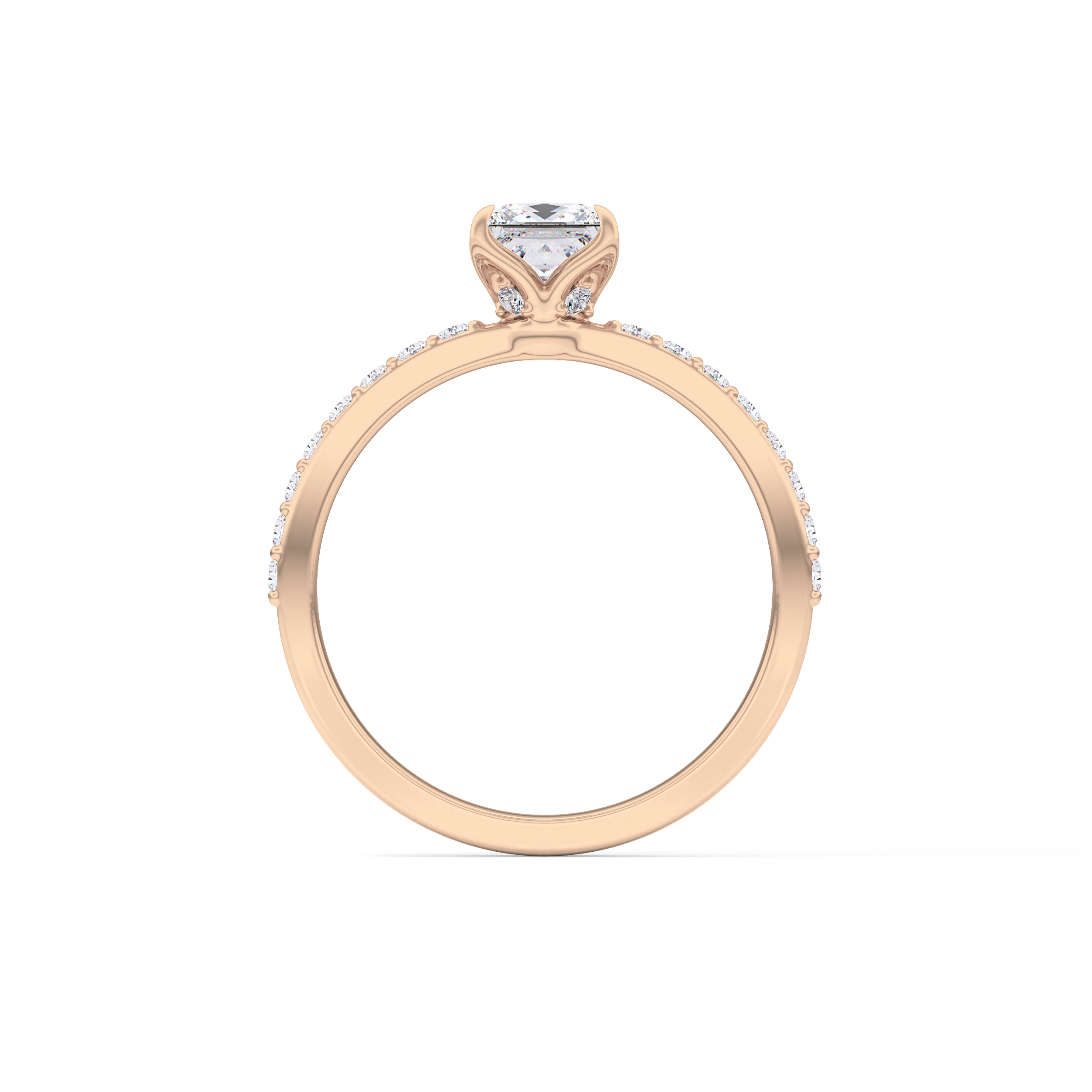 Princess Hidden Halo & Pave Lab Grown Diamond Engagement Ring
