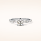 0.78 CT Princess Shaped Pave Moissanite Engagement Ring