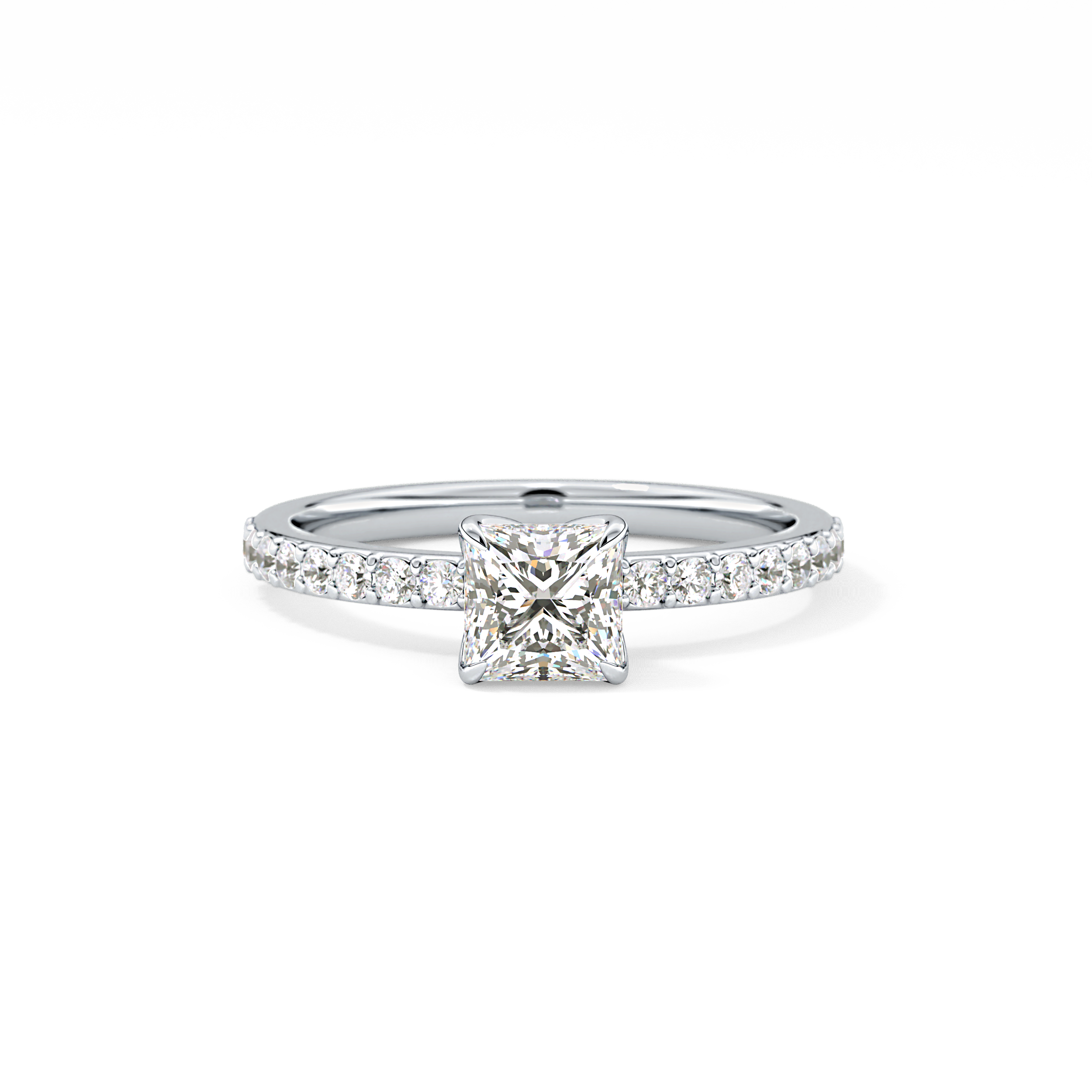 Princess Hidden Halo & Pave Lab Grown Diamond Engagement Ring