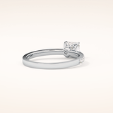 0.78 CT Princess Shaped Pave Moissanite Engagement Ring