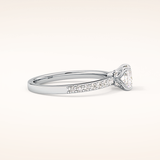 0.78 CT Princess Shaped Pave Moissanite Engagement Ring