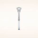 0.78 CT Princess Shaped Pave Moissanite Engagement Ring