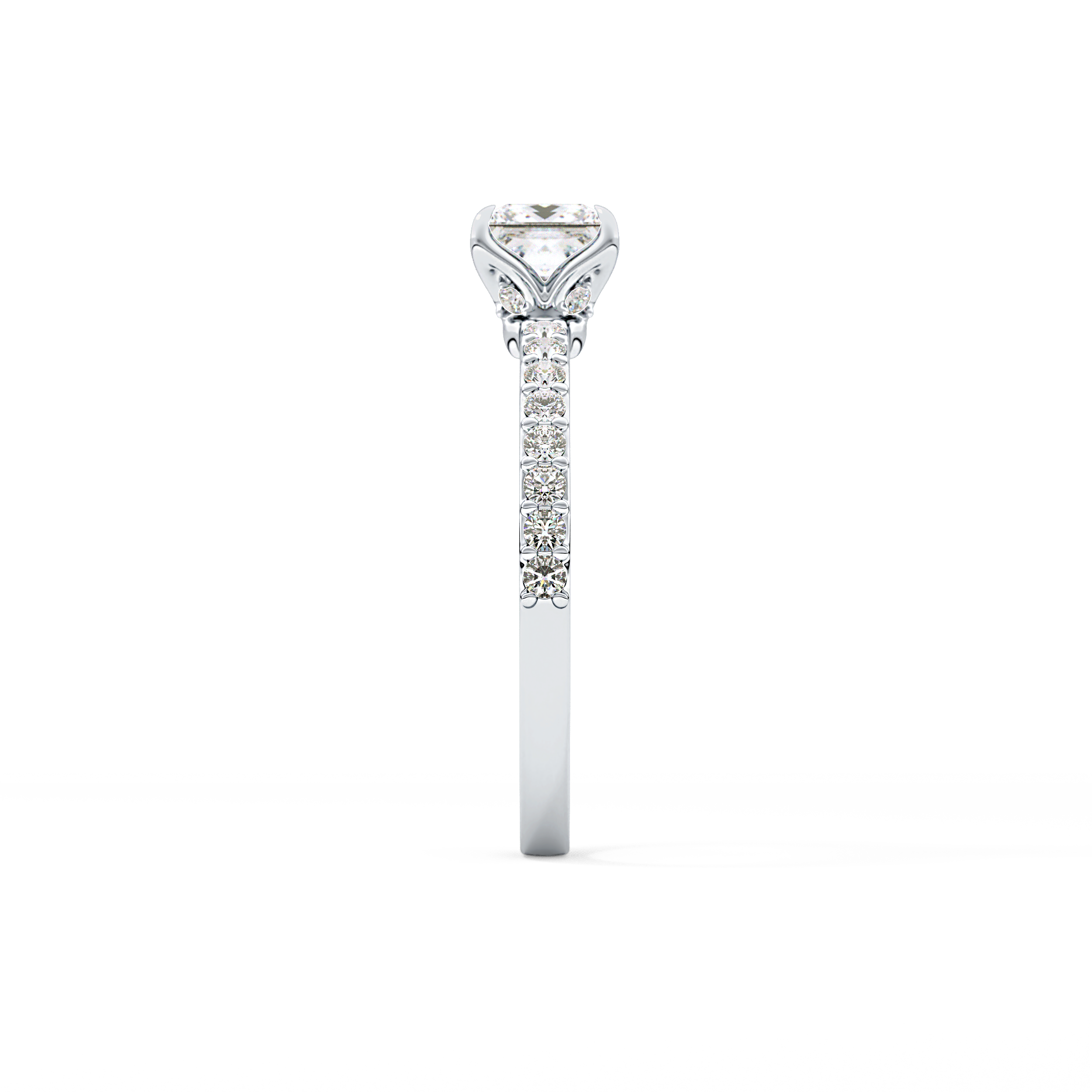 Princess Hidden Halo & Pave Lab Grown Diamond Engagement Ring