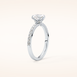 0.78 CT Princess Shaped Pave Moissanite Engagement Ring